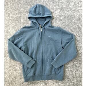 Nike hoodie zip up Unisex gray blue Athleisure workout Large
